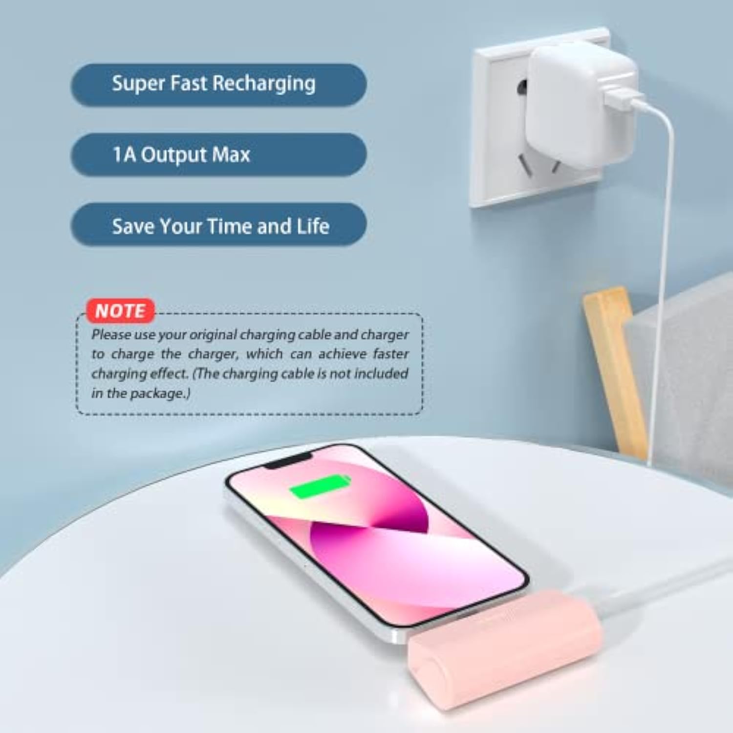 Portable Charger For Iphone,3500Mah Ultra-Compact Small Power Bank Compatible With Iphone 6/7/8/Se/11/Xr/12/12 Pro Max/13/13 Pro Max/14/14 Pro Max/14 Plus Series?Pink?