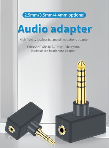 4.4mm Balanced Male to 2.5mm BAL Female Headphone Adapter for Connects 2.5mm 4-Pole Cable to Balanced 4.4mm Player Device T-Type Amplifier Conversion