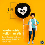 Sweet Baby Co. Jumbo 36 Inch Baby Gender Reveal Balloon | Big Black Balloons With Pink And Blue Heart Shape Confetti Packs For Boy Or Girl | Baby Shower Gender Reveal Party Supplies Decoration Kit