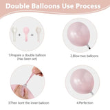 Pearl Pink & White Balloon Garland Kit: Double Stuffed Pastel Balloons