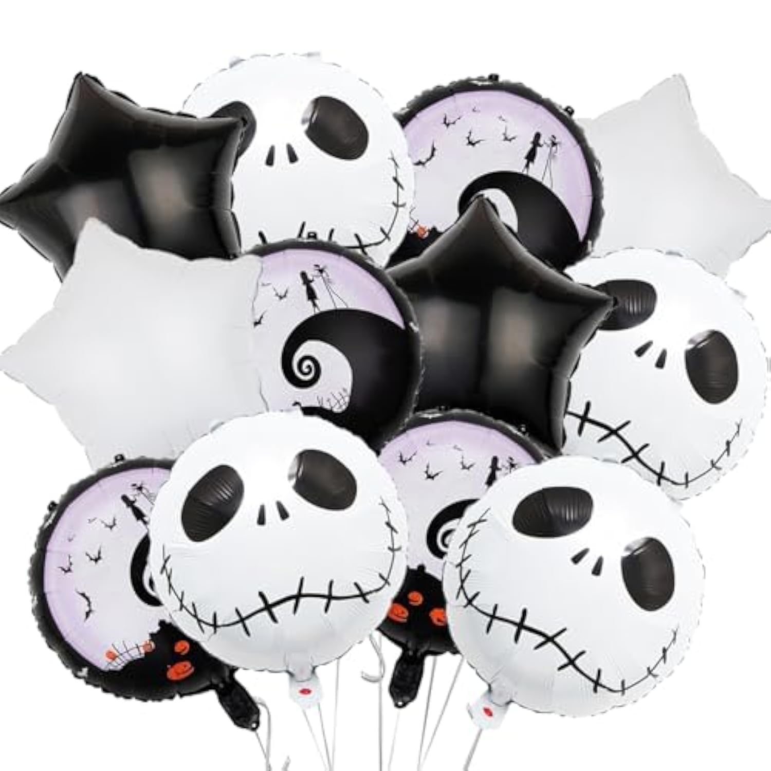 16Pcs Halloween Skull Balloons - Party Decorations for Birthday, Baby Shower & Holiday Events