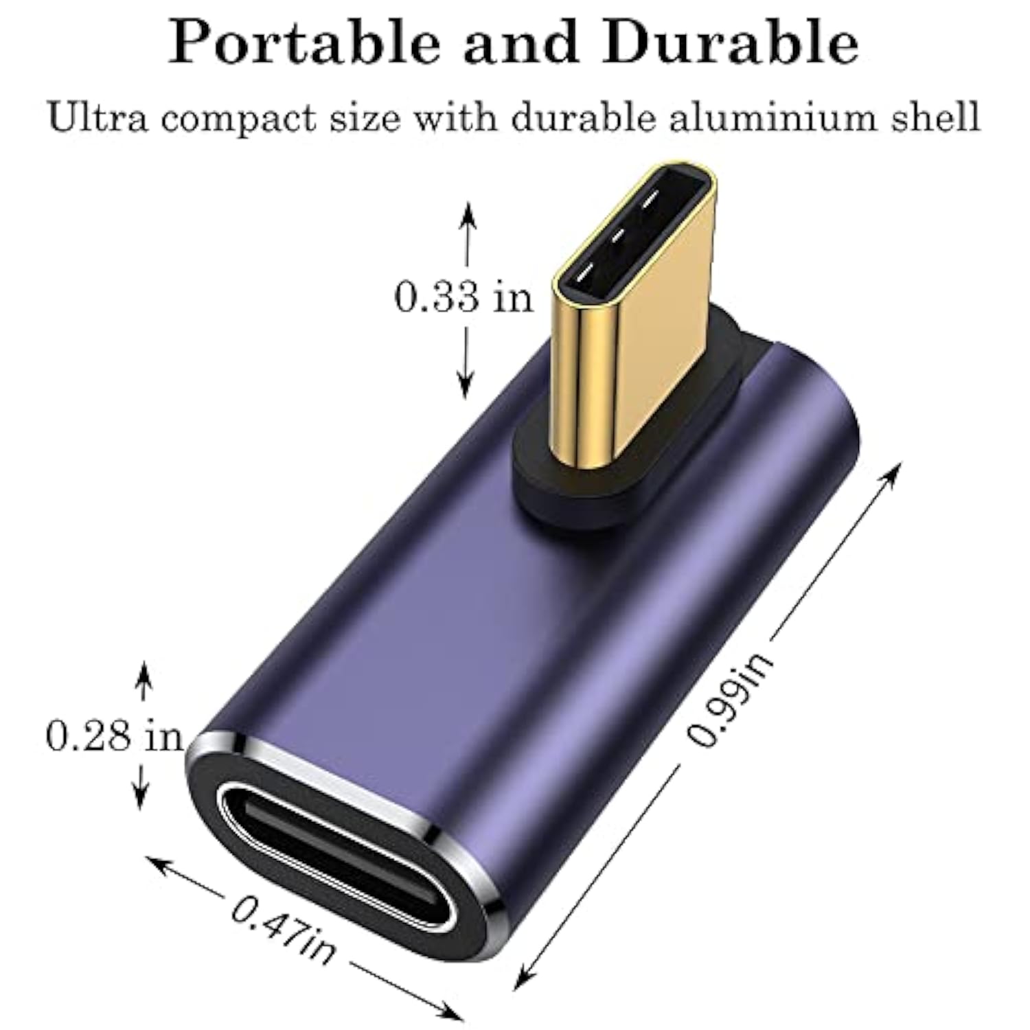 90 Degree Right Angle Usb C Male To Usb C Female Adapter 2 Pack, 40Gbps Usb Ty