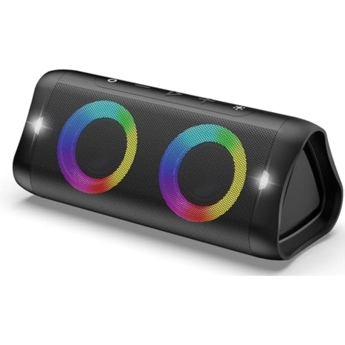 Portable Bluetooth Speaker With Lights, 30W Stereo Sound, Bass Boost, Ipx5 Waterproof, 20H Playtime, Built-In Mic, Speakers Bluetooth Wireless For Home, Party, Outdoor, Travel(Black)