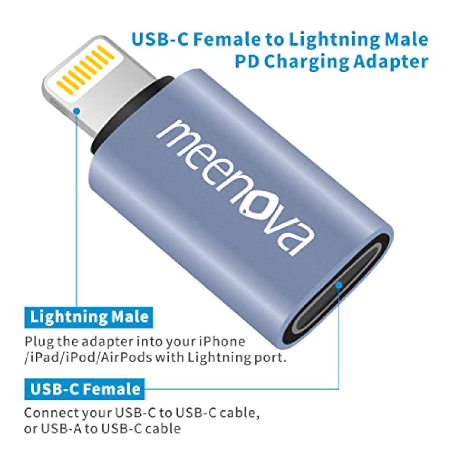 2 Pack, 27W, Usb C To Lightning Adapter For Iphone 14 13 12 11, Usbc To Lightning Adaptor Pd Fast Charging, Usb-C To Lightning Cable Adapter For Apple Airpods Pro, Ipod With Lanyanrds, Magic Keyboard