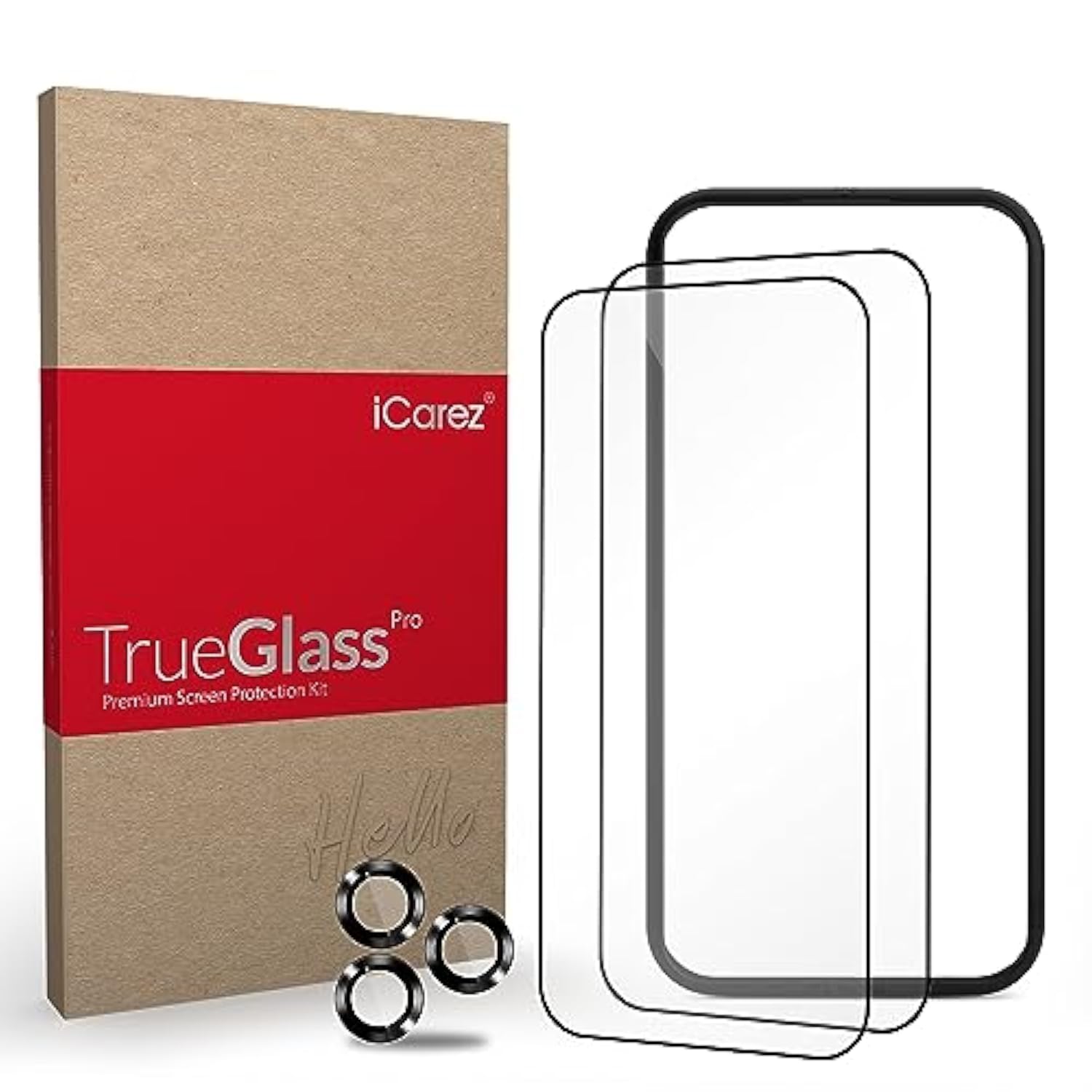 iCarez Anti-Blue Light Tempered Glass Screen Protector for iPhone 15 6.1-inches 2023 [2-Pack] Tray Installation (Case Friendly) Easy Apply