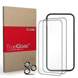 iCarez Anti-Blue Light Tempered Glass Screen Protector for iPhone 15 6.1-inches 2023 [2-Pack] Tray Installation (Case Friendly) Easy Apply