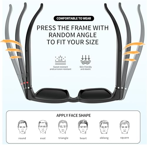 Ai Smart Glasses with Camera, 4K 8MP HD Photo and Video Recording with Real-Time Translation/Object Recognition/AI Voice Q&A/Recording, Calls and