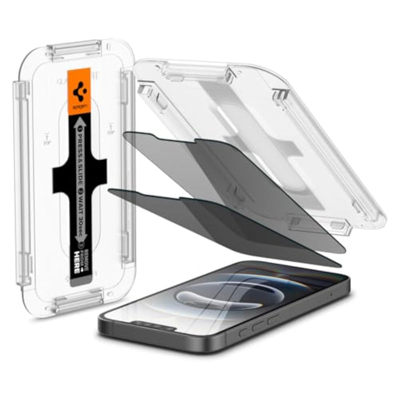 Spigen Tempered Glass Screen Protector [GlasTR EZ FIT - Privacy] Designed for iPhone 16e / iPhone 14 / iPhone 13 Pro/iPhone 13