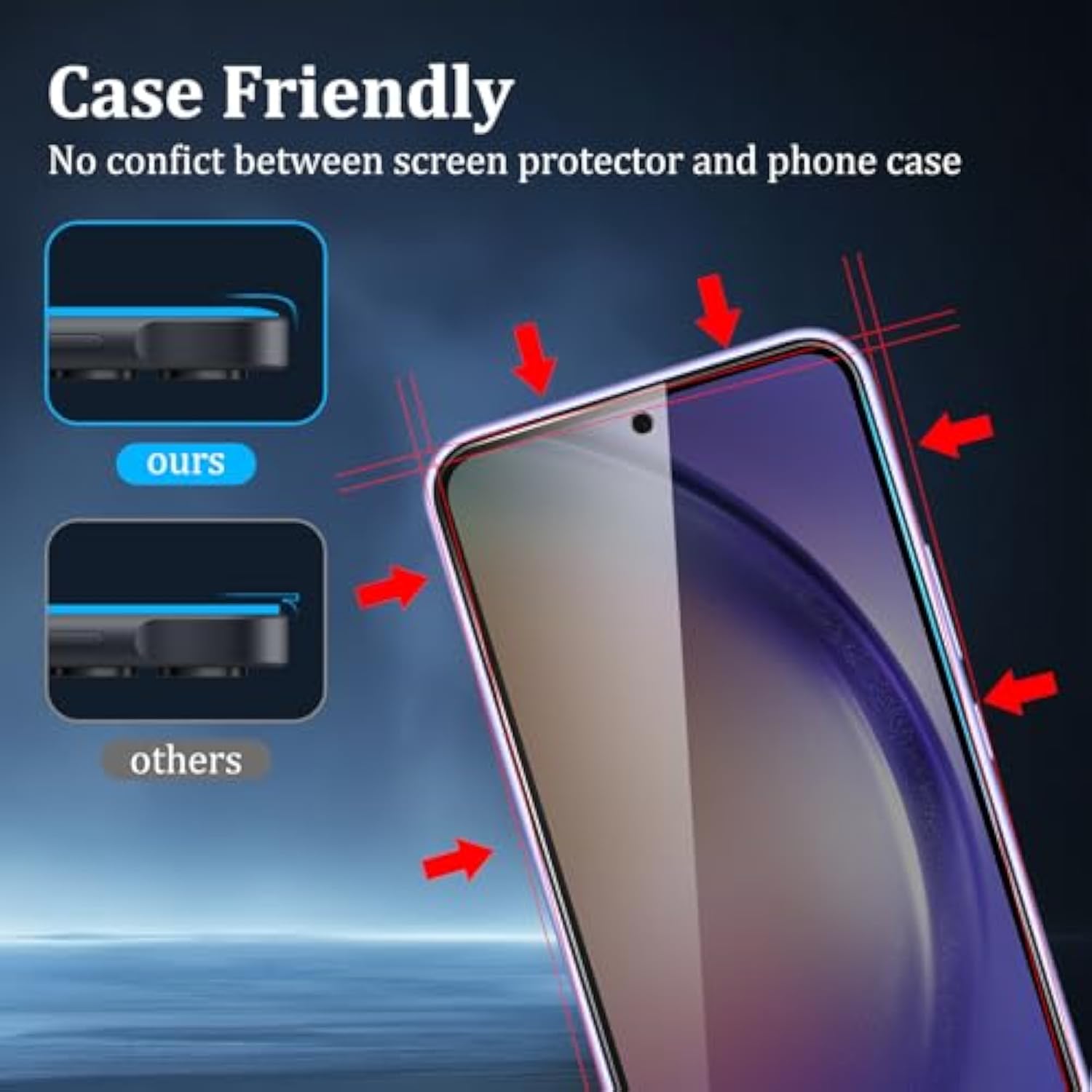 3 Pack Privacy Screen Protector For Samsung Galaxy A54 5G, Tempered Glass Film, 9H Hardness, Anti-Scratch, Premium Hd Clarity, Case Friendly, Easy Installation