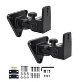 Speaker Wall Mount,Swivel & Tilt,All Aluminium Wall Speaker Mount for Small Speakers,Hold up to 30lbs,HD-818,2 Packs(Black)