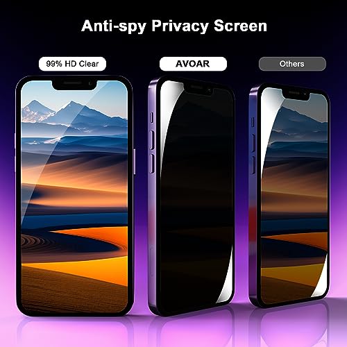 [2+2 Pack Privacy Screen Protector For Iphone 13 With Camera Lens Protector, 6.1 Inch Tempered Full Screen Glass Accessories, Anti-Spy, Bubble Free, Case Friendly