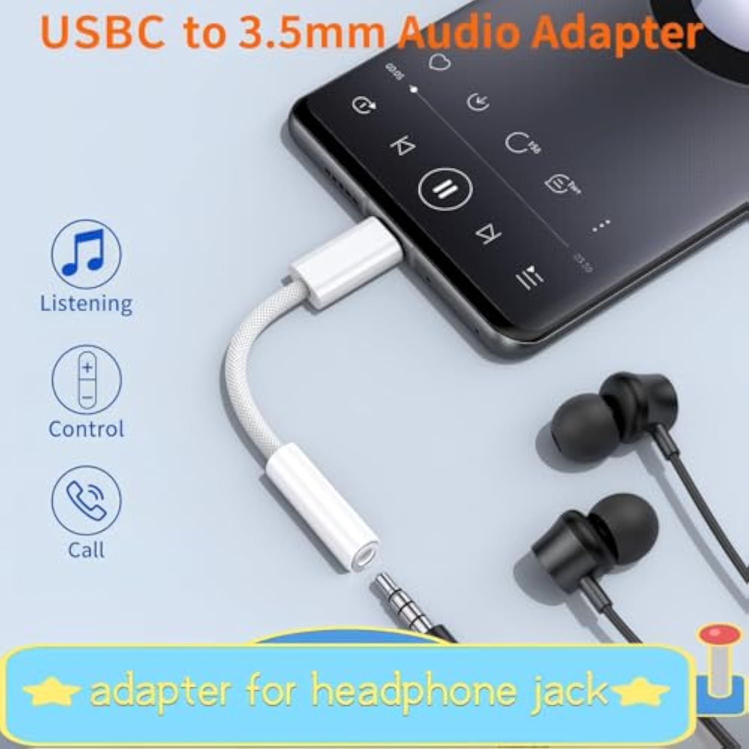 5 Pack Usb C To Headphone Jack Adapter,Usb C To 1/8 Inch Audio Adapter Compatible With Iphone 16 15 Samsung Galaxy S25,S24,S23 Ultra, Note 20, Ipad Pro, Macbook, Pixel Xl And More