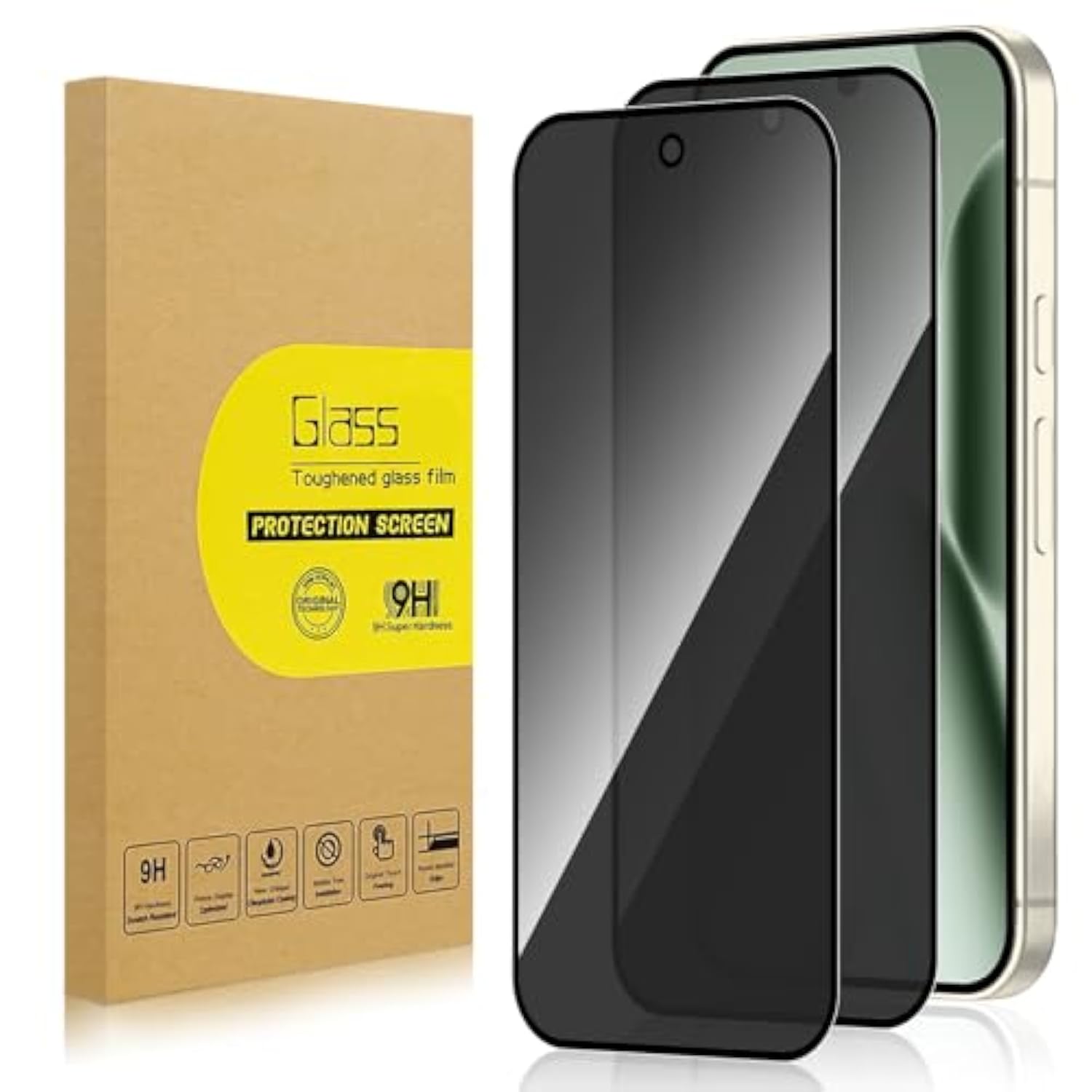 2 Pack Privacy Screen Protector For Google Pixel 10 Pro Xl[Anti-Spy Tempered Glass][Fingerprint Unlock Support], Anti-Scratch, Bubble-Free,Protective 9H Glass For Google Pixel 10 Pro Xl