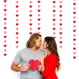 Galentines Party-Decorations Valentines-Day 3D-Heart Garland - 40Ft Red Pink Streamers Paper Banner, Proposal Anniversary Romantic Birthday Baby Shower Rustic Wedding Hanging Ornaments Decor
