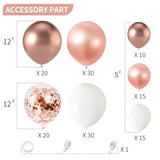 140PCS Rose Gold Balloon Arch Kit with Confetti Balloons for Party Decorations