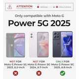 For Motorola Moto G-Power-5G-2025 Case, [2 Front Frame] [Built-In Magnetic Slide Camera Cover & Kickstand] Heavy Duty Protection Shockproof Phone Case With Screen Protector, 6.8 Inch Black