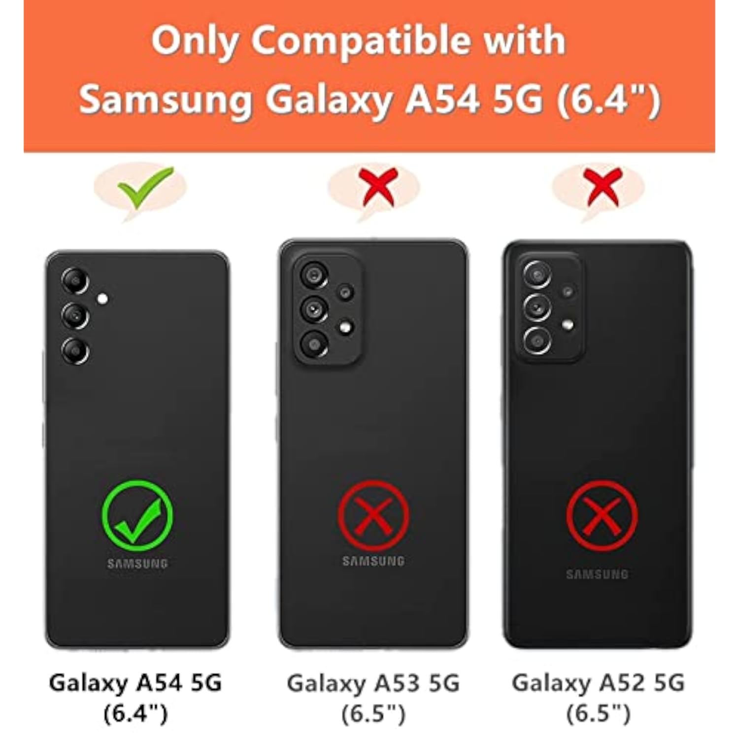 Samsung Galaxy A54 5G Premium PU Leather Wallet Case with Card Holder and Crossbody Strap