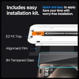 Spigen Tempered Glass Screen Protector [GlasTR EZ FIT] designed for iPhone 15 Pro Max [Case Friendly] - 2 Pack
