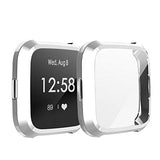 [8-Pack] Screen Protector Case Compatible with Fitbit Versa Lite,All-Around Ultra Slim Soft TPU Plated Cover Scratch-Proof Protective Bumper Shell (8