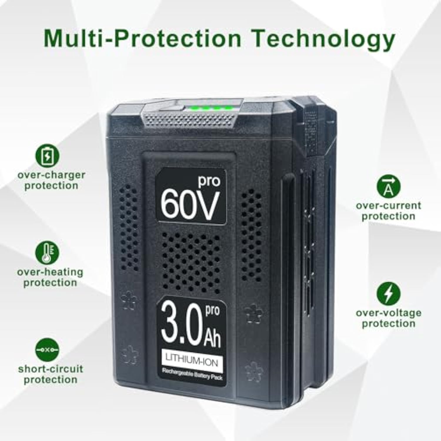 60V 3000Mah Battery Replacement For Greenworks 60V Battery Lb60A00 Lb60A01 Lb60A03 Lithium Ion Cordless Power Tools