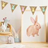 32Ft Hot Pink Green Flamingo Pennant Banner Fabric Triangle Flag Bunti