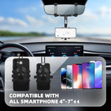 Rotatable Retractable Rearview Mirror Car Phone Holder for All Smartphones