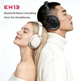 EH13 Wireless Bluetooth Noise Cancelling Over-Ear Headphones, 42dB Hybrid ANC, 45H Playtime, Foldable Headphones for Travel, Work & Commuting (Black)
