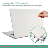Compatible For Macbook Air 13.6 Inch Case 2022 2023 2024 Release M3 A3113 M2 A2681 With Touch Id, Crocodile Leather Hard Shell Vegan Alligator Cover Snake Skin Case & Keyboard Cover, White