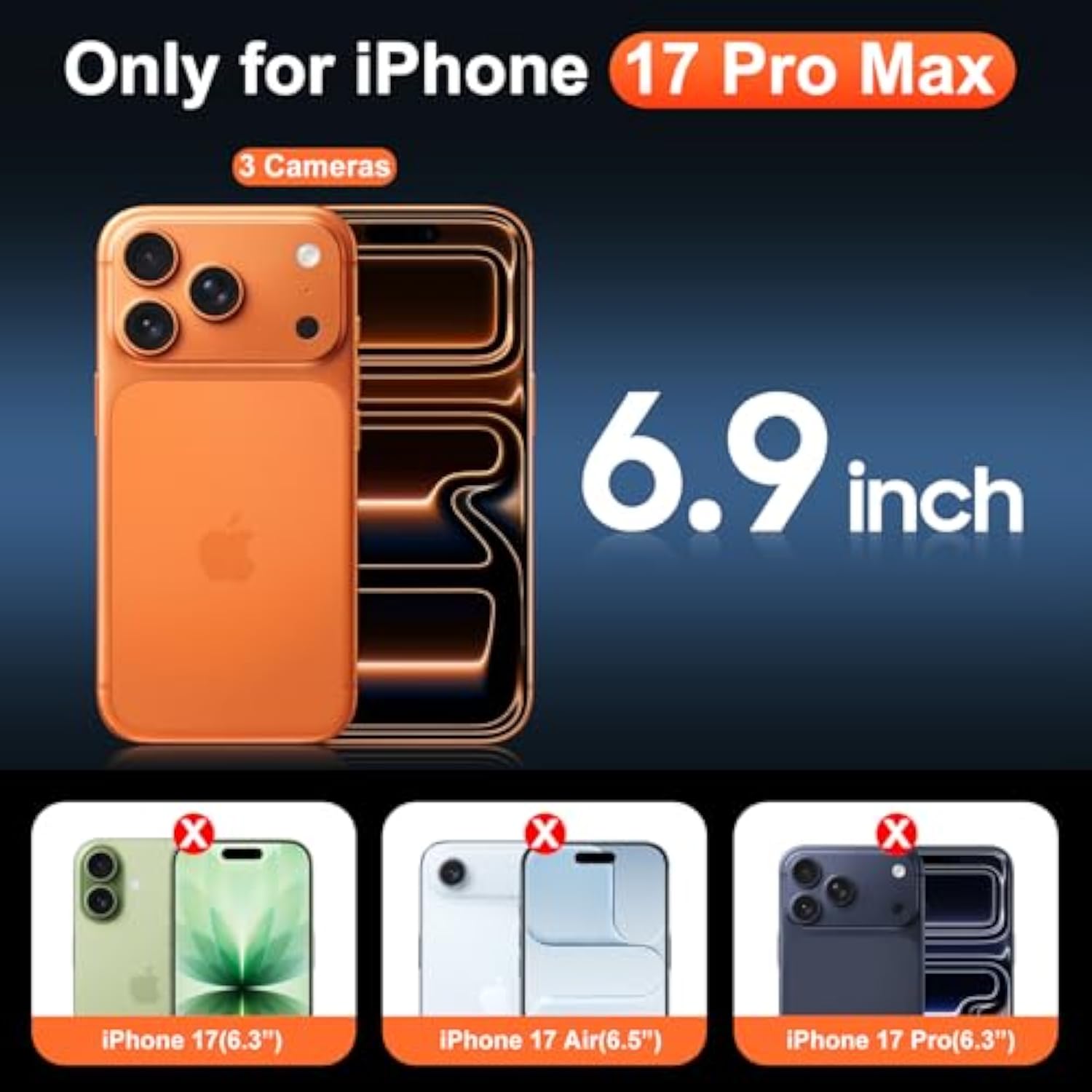 For Iphone 17 Pro Max Case Clear With Screen Protector, [Compatible With Magsafe][Anti-Yellowing][Military-Grade Protection] Shockproof Slim Magnetic Phone Case 6.9 Inch, Transparent
