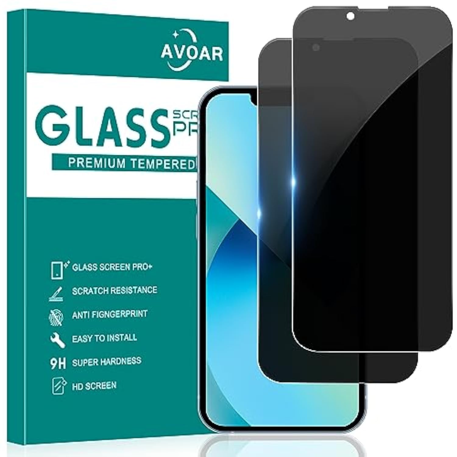 2-Pack Privacy Screen Protector for iPhone 13/14 6.1 Inch Case Friendly