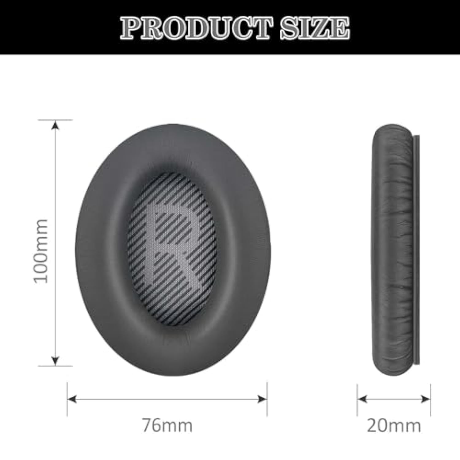 Replacement Earpads For Bose Quiet Comfort 35 (Qc35)/Quietcomfort 35 Ii (Qc35 Ii) Headphones With Soft Protein Leather And Sound-Isolating Memory Foam ((Dark Gray)