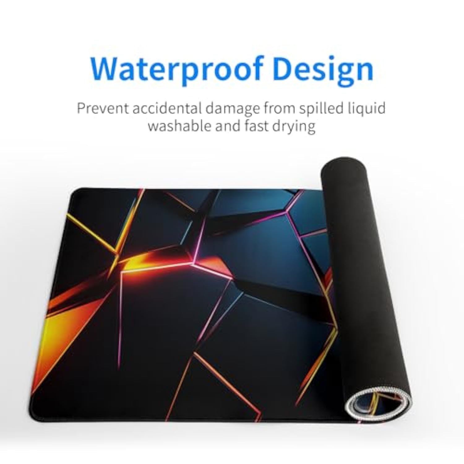 1Pc Durable Gaming Mouse Pad With Stylish Geometric Design - Waterproof, Non-Slip, Washable Desk Mat For Keyboard, Sketchbook - Ideal Gift For Gamers, Office, And Study