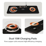3 In 1 Magnetic Charging Pad Double 15W, Fast Wireless Charging Station, Charger For Iphone 15/14/13/12 Series, Android, Apple Watch, Airpods Pro And Others