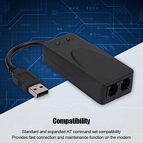 Usb 2.0 56K Fax Modem, External V.90 V.92 Modem With Dual Ports, Usb Data Modem Compatible With Win 7/Win 8/Win 10/Win Xp, Auto-Dial, Tone And Pulse Dialing, Auto Answer, Auto Retrain