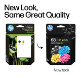 68 Black/Tri-Color Ink Cartridges (2-Pack) | Works Envy 6100E, 6500E Series | Eligible For Instant Ink | 6L6S2Tn | Packaging May Vary