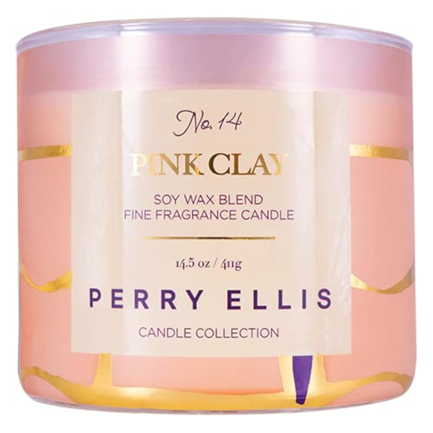 Perry Ellis Candle Scented Candles, Pink Clay Soy Candle