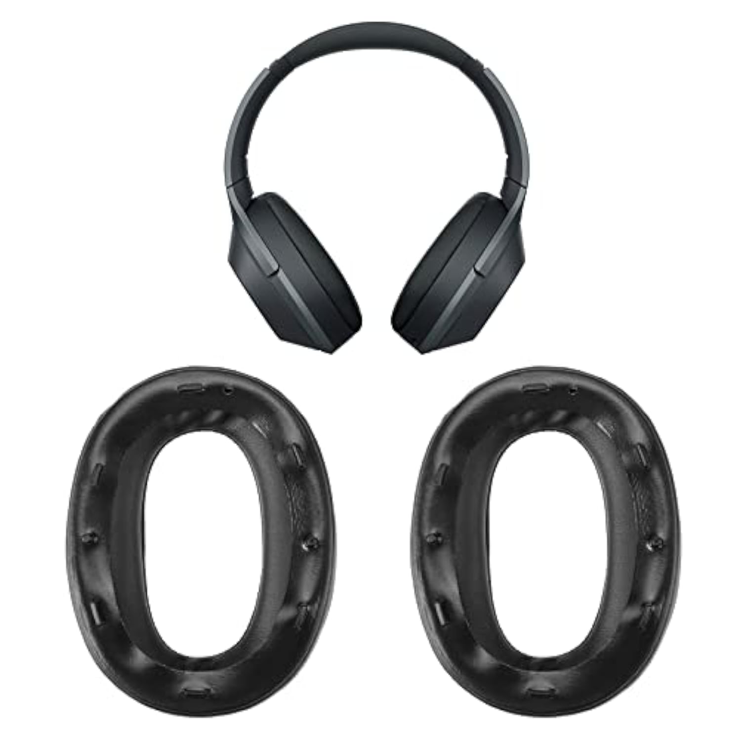 1 Pair Ear Pads Replacement Compatible With Sony Wh-1000Xm2 Mdr-1000X Headphone Protein Leather Foam Ear Cushion Earphone Accessories Black