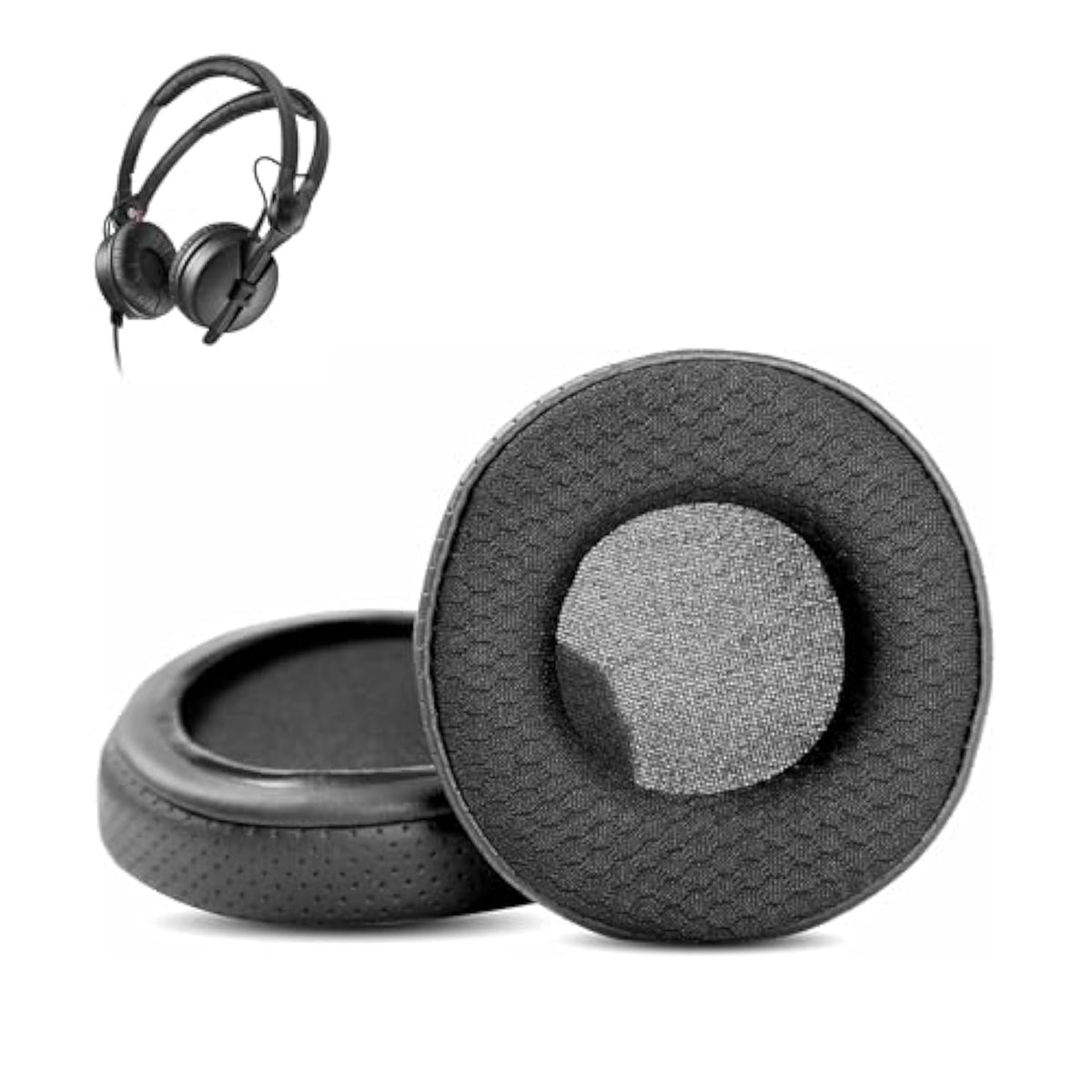 Durable And Breathable Earpads Replacement Compatible With Sennheiser Hd25 Hd25-1 Hd25-Ii Hd25Sp 25Sp-Ii Headphones Ear Pads Cushion(Punched Leather/Durable Fabric And Memory Foam)