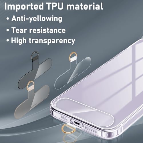 Cell Phone Lanyard Pads, Thinner Durable TPU Phone Patch Clear Universal Phone Tether Tab Without Adhesive (2*clear)