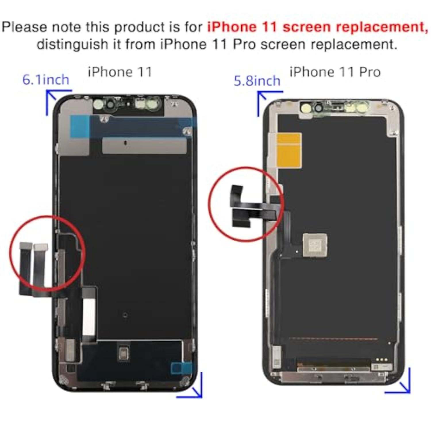 iPhone 11 6.1 Inch Full HD Screen Replacement Kit with Tools Black