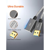 CableCreation Short USB 3.0 Extension Cable 1FT, USB 3.0 A Male to Female Extension Cable Extender Cord for VR, PlayStation, Keyboard, Printer, Space Gray 0.3M