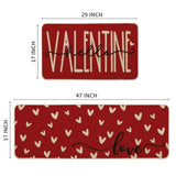 Red Love Heart Hello Valentine'S Kitchen Mats Set Of 2, Home Decor Low-Profile Kitchen Rugs For Floor - 17X29 And 17X47 Inch