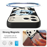 Magnetic for iPhone 17 Pro Max Case with Finger Strap Stand, Compatible with Magsafe, Trendy Funny Milk Cow Phone Case for Women Men Slim Shockproof