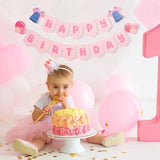 Pink Happy Birthday Banner Bubble Gum Girls Birthday Party Decorations