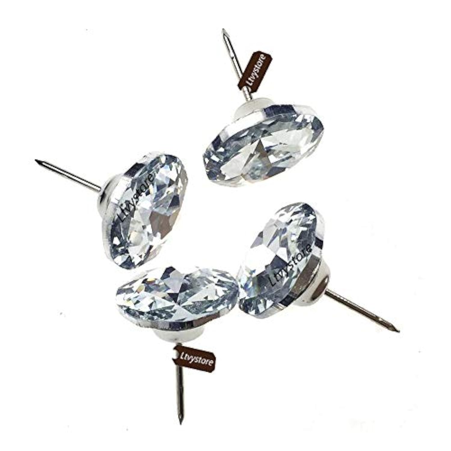 70Pcs 1Inch Rhinestone Sew Buttons Diamond Crystal Upholstery Nails Ta