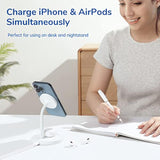 Syncwire Wireless Charging Stand - 2 in 1 Free Rotation Magnetic Charger Station for MagSafe Compatible with iPhone 16, 15, 14, 13, 12 Pro Max, Pro, Mini, Plus, AirPods