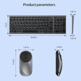 Wireless Bluetooth Rechargeable Keyboard And Mouse Combo. Rechargeable Dual-Mode (Bluetooth 5.0 And 3.0 +2.4G) Multi-Device Silent Mouse For Windows, Ipad, Tablet, Macos,Ios,Android (Grayish Black)