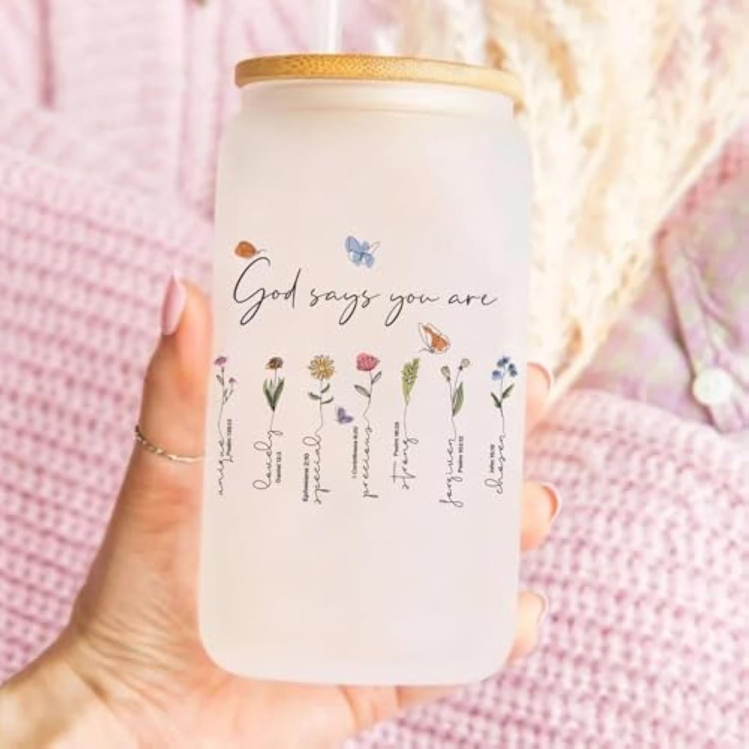 Christian Gifts For Women Faith, Faith Based Gifts, Religious Gifts For Women Friend Coworker, Christmas Catholic Gifts For Mom Women Friend, Birthday Gifts For Mom, 16Oz Glass Coffee Cup