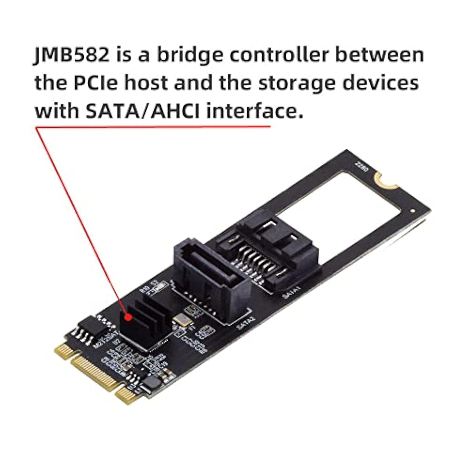 Ngff Key B+M Pci Express To Sata 3.0 6Gbps Dual Ports Vertical Horizontal Adap