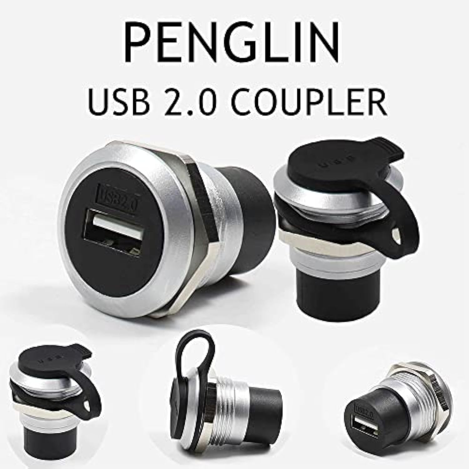 2Pcs Usb 2.0 Panel Mount Coupler, Usb Pass Through Connector, Female To Female